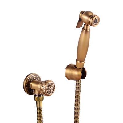 iumLeap Handheld Bidet Sprayer for Toilet, Antique Brass Cloth Diaper Sprayer Kit Wall Mounted Bidet Sprayer Set Single Handle Toilet Bidet Sprayer Kit with 150Cm Shower Hose, Type a