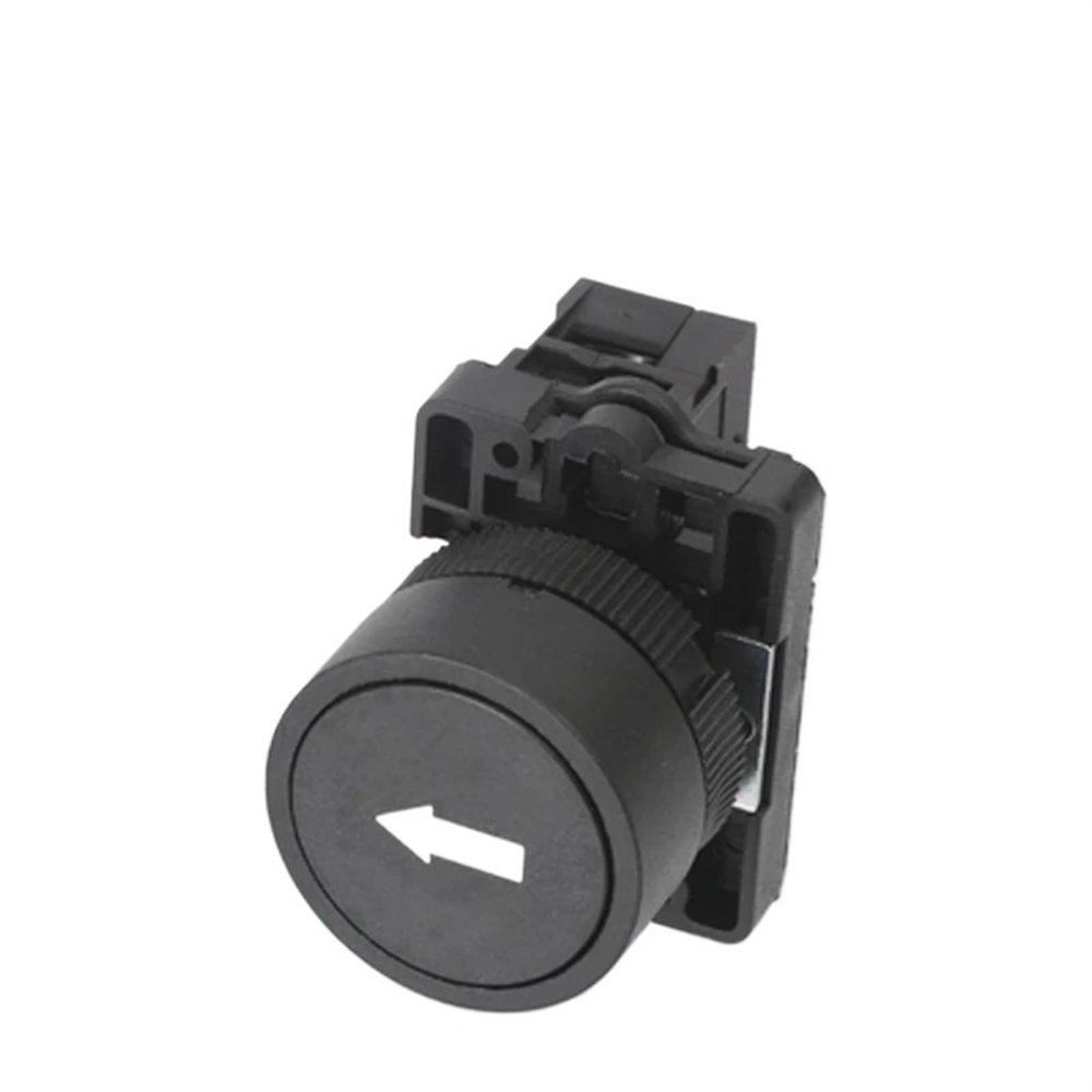 FXPCGZISH 22mm XB2-EA Push Button Switch Start/Stop Black/White Arrow 10A/415V Self-Reset/Momentary Symbol Button Switch(NC)
