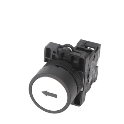FXPCGZISH 22mm XB2-EA Push Button Switch Start/Stop Black/White Arrow 10A/415V Self-Reset/Momentary Symbol Button Switch(NO)