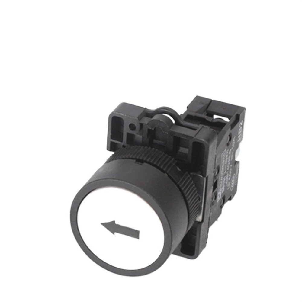FXPCGZISH 22mm XB2-EA Push Button Switch Start/Stop Black/White Arrow 10A/415V Self-Reset/Momentary Symbol Button Switch(NO)