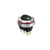 FXPCGZISH 22MM Round Rocker Switch, high Current 16A, 2NO/2NO2NC Optional, Chrome-Plated Button or Oxidized Black Button Optional 5-24V 2 Positions(6pin G(Black Key),2NO2NC) view 1
