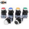 FXPCGZISH 1PCS Push Button Switch LA38-11BN LA38-11BNZS NO/NC Momentary/Latching 22mm 4 Screws Round Panel Cutout 2 Position Knob Switch (Color : White, Size : Self-Locking) view 2