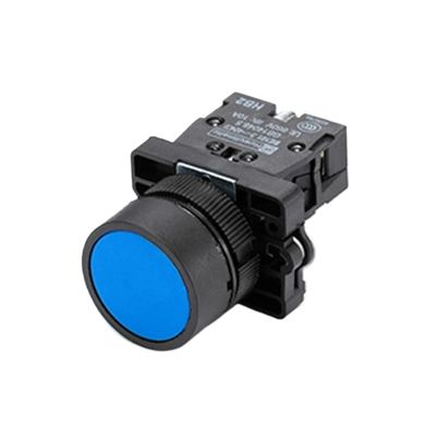 FXPCGZISH 22mm XB2-EA Push Button Switch Start/Stop Black/White Arrow 10A/415V Self-Reset/Momentary Symbol Button Switch(Blue)