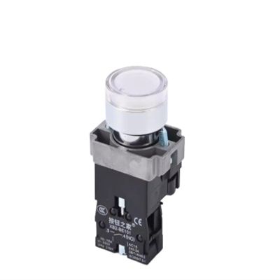 FXPCGZISH XB2-BW33B1C BW3361C Illuminated Knob Switch 2 Gears 3 Gears Normally Open Normally Closed Mechanical Button Switch Self-Lock LED Button Switch(White,380V)