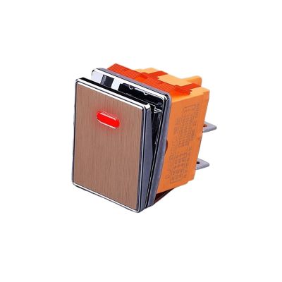 FXPCGZISH 4pin Drawing Process Aluminum Oxidation of Key 16A 250VAC DPDT Aluminum Panel Waterproof Rocker Switch(Red(Gold Panel),110V)