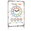 Funny Vintage Telling Time Educational Clock 8x12 Inch Retro Wall Art For Kids Learning Classroom Farmhouse Bathroom Man Cave Garage Aluminum Metal Sign view 1
