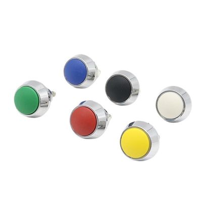 FXPCGZISH Metal Button Switch 12mm Waterproof Small-Sized Round Miniature Reset Momentary Spherical Ball Circle Head Switching 1NO Screw(Black)