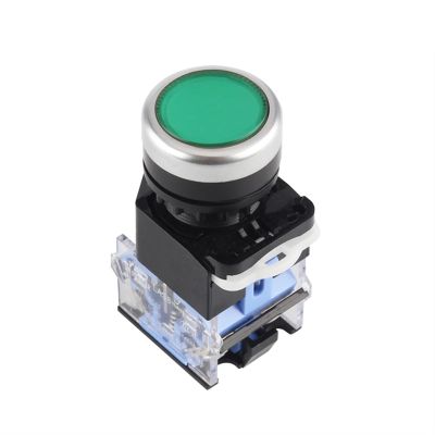 FXPCGZISH 1PCS Push Button Switch LA38-11BN LA38-11BNZS NO/NC Momentary/Latching 22mm 4 Screws Round Panel Cutout 2 Position Knob Switch (Color : Green, Size : Self-Locking)