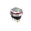 FXPCGZISH 22MM Round Rocker Switch, high Current 16A, 2NO/2NO2NC Optional, Chrome-Plated Button or Oxidized Black Button Optional 5-24V 2 Positions(6pin G(Silver Key),2NO2NC) view 1