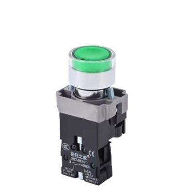FXPCGZISH 22MM Waterproof Illuminated Push Button Switch momentary Switch with Integral LED NB5 XB5 AW33B1C 22mm Spring Knob Switch(Green,12V)