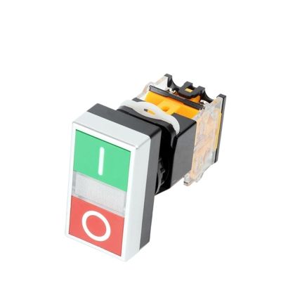 FXPCGZISH 22mm LA38 Round Power Button Switch, 1NO/1NC instantaneous Button Switch with Light, 220V LED Indicator(Double,Self Reset)