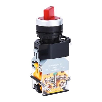 FXPCGZISH LA38-11XD/2 Rotary Push Button Switch with lamp 22MM 2 Position 3 Position Latching LED knob switches Multicolor Optional(Red,3P 1NO 1NC-380V)