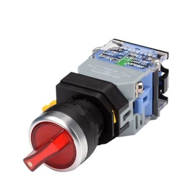 FXPCGZISH 22mm LA38 Illuminated Pushbutton Switch Self-Locking Reset Flat Switch 24 220V Red Green Start Mushroom Knob with Light Self-Locking(Light 3 Position,220V)