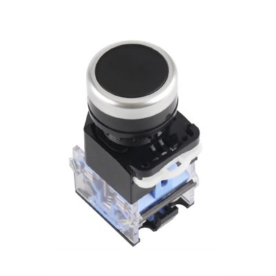 FXPCGZISH 1PCS Push Button Switch LA38-11BN LA38-11BNZS NO/NC Momentary/Latching 22mm 4 Screws Round Panel Cutout 2 Position Knob Switch (Color : Preto, Size : Self Reset)