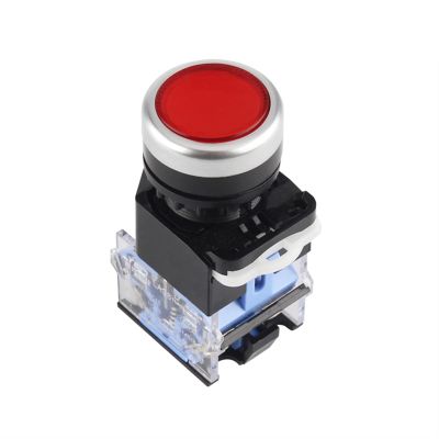 FXPCGZISH 1PCS Push Button Switch LA38-11BN LA38-11BNZS NO/NC Momentary/Latching 22mm 4 Screws Round Panel Cutout 2 Position Knob Switch (Color : Red, Size : Self-Locking)