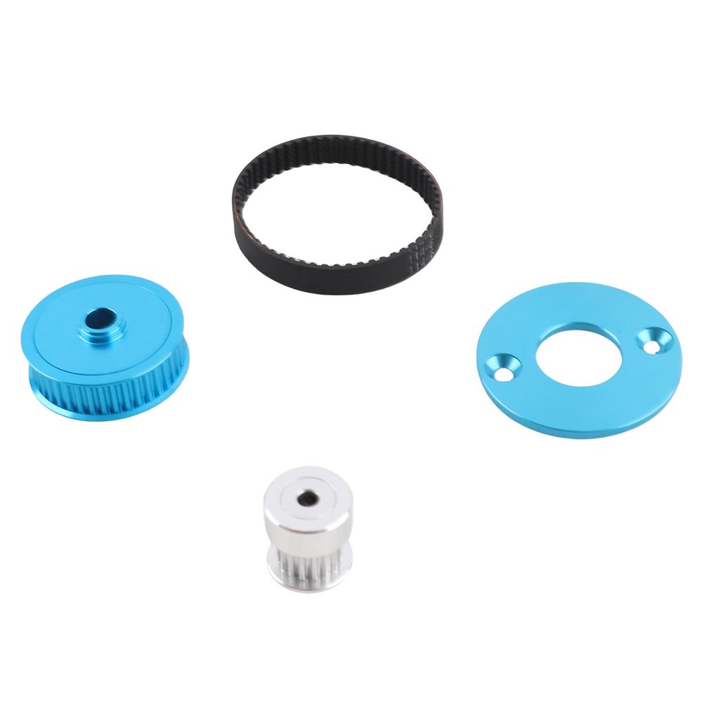 Yosoo Health Gear RC Car Belt Drive Gear Set with Hard Anodized Aluminum Alloy and Rubber Belt, Transmission Ratio 16:40 57T 114mm for TT02 Remote Control Car