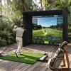 10 x 8 Ft Complete Golf Simulator Enclosure Package, Golf Simulator Enclosure with HD Impact Sim Screen, Blackout Cage Enclosure & Shank Nets, Golf Simulator for Indoor, Garage Use view 1