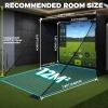 10 x 8 Ft Complete Golf Simulator Enclosure Package, Golf Simulator Enclosure with HD Impact Sim Screen, Blackout Cage Enclosure & Shank Nets, Golf Simulator for Indoor, Garage Use view 2