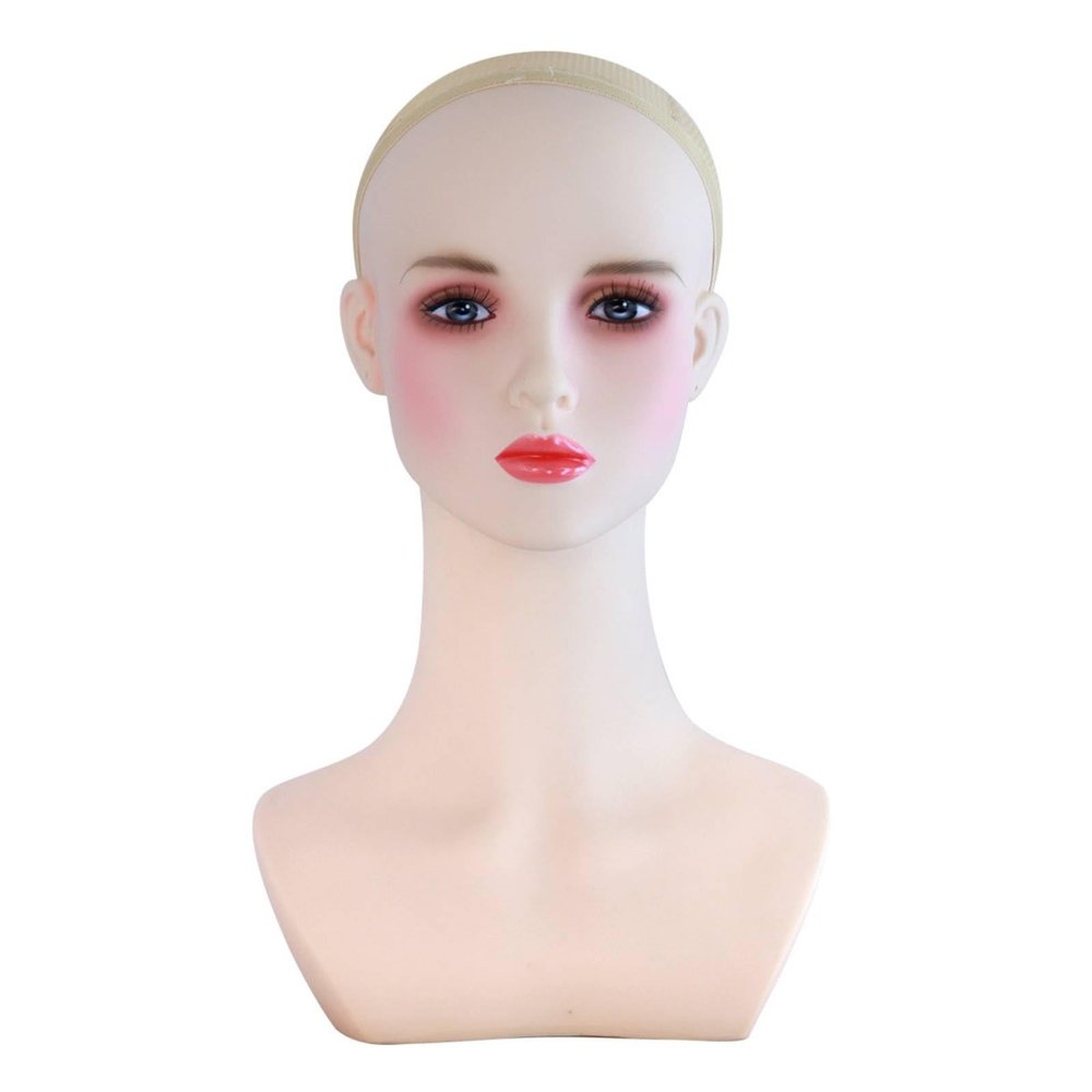 Qianly Mannequin Head Cosplay Mannequin Head with Shoulders Sturdy for Jewelers