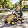 Qaba Go Kart for Kids 4 Wheel Pedal Go Cart with Steering Wheels Yellow view 2