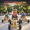Qaba Go Kart for Kids 4 Wheel Pedal Go Cart with Steering Wheels Yellow view 3