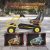 Qaba Go Kart for Kids 4 Wheel Pedal Go Cart with Steering Wheels Yellow view 4
