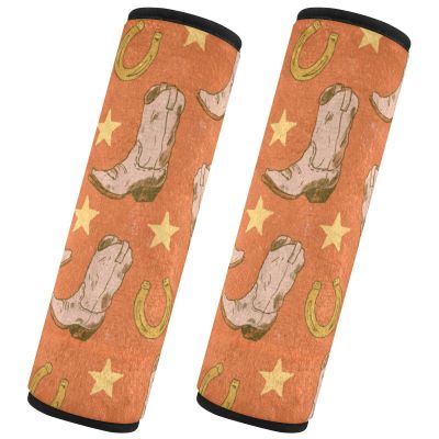 Vdsrup Seat Belt Covers 2 Pack Cowboy Boots Stars Car Seat Strap Covers Super Soft Car Seat Neck Cover for Boys Girls Adults Babies M