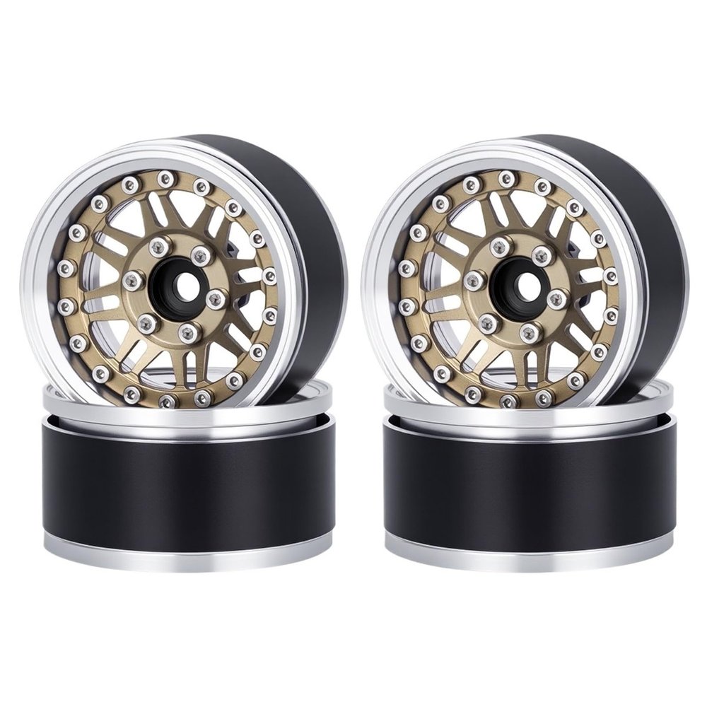4Pcs 1.9 Aluminum Beadlock Wheel Rims Adjustable Offset 12mm Hex