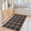 GAQ33T Boho Round Area Rug, Washable Non Slip Circular Floor Carpet, for Living Room, Bedroom, Bathroom and Daily Indoor Use(Brown/Blcak,3' x 5' (Rectangular)) view 1