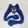 Halloween Wolf Skull Mask,Faux Fur Werewolf Barbarian Mask (Blue) view 2