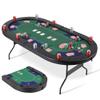 BODIOO Poker Table for 10 Players, 84" Card Board Game Table, Portable Folding Card Table with Dual-Folding Metal Frame, 10 Cup Holders and Padded Rails for Game Room view 1