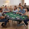 BODIOO Poker Table for 10 Players, 84" Card Board Game Table, Portable Folding Card Table with Dual-Folding Metal Frame, 10 Cup Holders and Padded Rails for Game Room view 2
