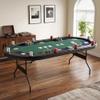 BODIOO Poker Table for 10 Players, 84" Card Board Game Table, Portable Folding Card Table with Dual-Folding Metal Frame, 10 Cup Holders and Padded Rails for Game Room view 3