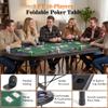 BODIOO Poker Table for 10 Players, 84" Card Board Game Table, Portable Folding Card Table with Dual-Folding Metal Frame, 10 Cup Holders and Padded Rails for Game Room view 4