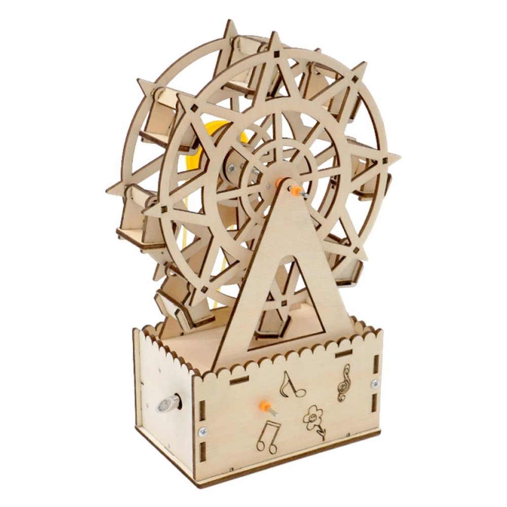 Wooden Ferris Wheel Music Box, Rotating DIY Craft Adults