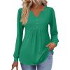 Babydoll Tops for Women Long Sleeve V Neck Baby Doll Peplum Blouses Shirts view 2