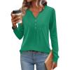 Babydoll Tops for Women Long Sleeve V Neck Baby Doll Peplum Blouses Shirts view 3