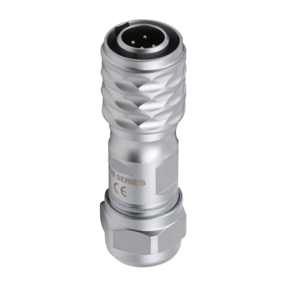 PORRZAJD Metal SF10 Aviation Connector SF1012S Rear nut Socket 2 to 5 pin Reversible(Rearnutsocket4-core)