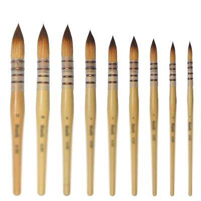 MVNOIRE Hair Wood Handle Watercolor Acrylic Artist Art Supplies Paintbrush