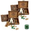 Arcane Divination Oracle Dice Set with Engraved Wooden Storage Box, Handcrafted 10-Piece Symbol Wooden Dice, Intuition Amplifier for Tarot Ritual Meditation Shadow Work Spiritual Guidance view 1