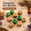 Arcane Divination Oracle Dice Set with Engraved Wooden Storage Box, Handcrafted 10-Piece Symbol Wooden Dice, Intuition Amplifier for Tarot Ritual Meditation Shadow Work Spiritual Guidance view 3