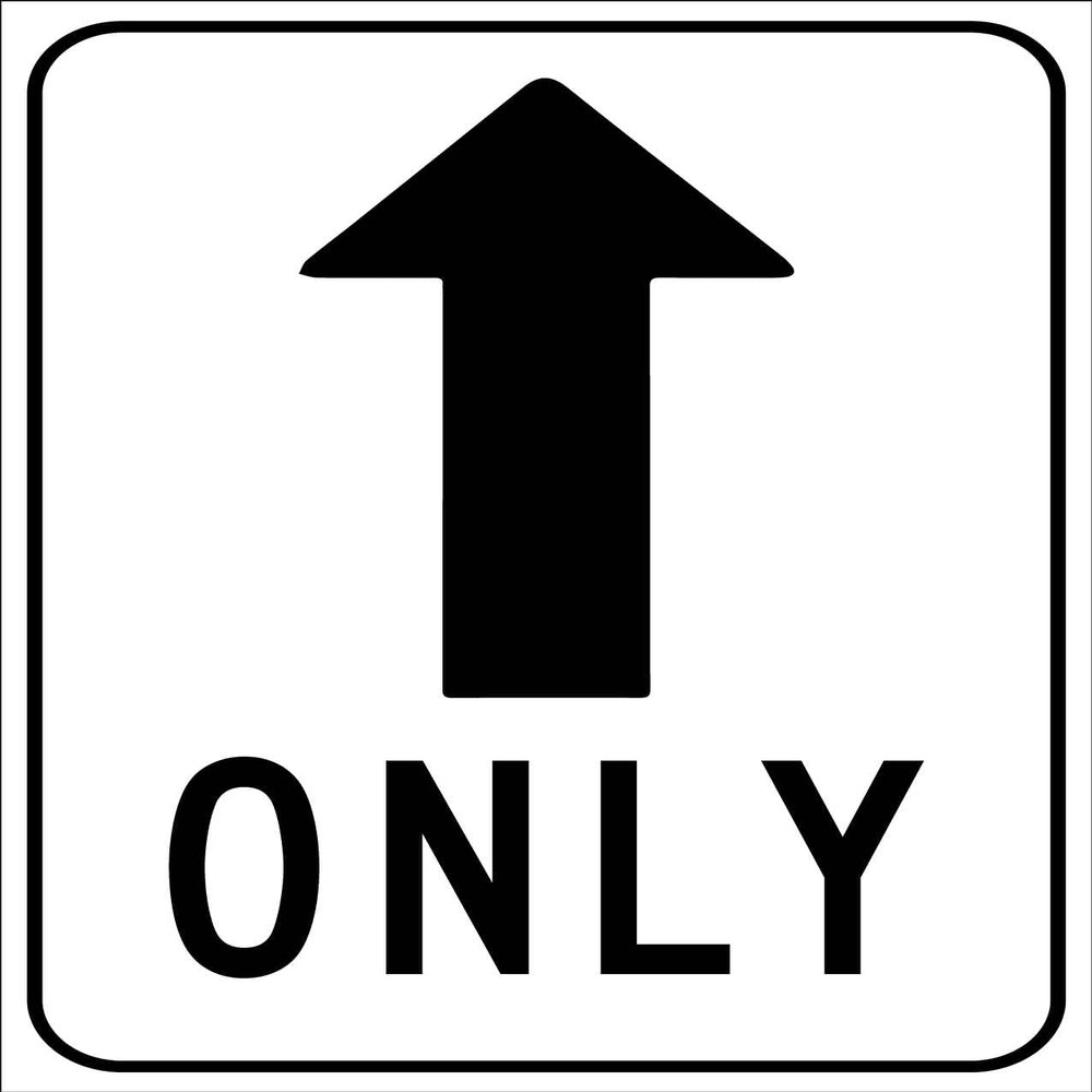 Straight Ahead Only Metal Tin Traffic Direction Warning Sign Road Parking Lot Decor 128Inch