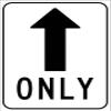 Straight Ahead Only Metal Tin Traffic Direction Warning Sign Road Parking Lot Decor 128Inch view 1
