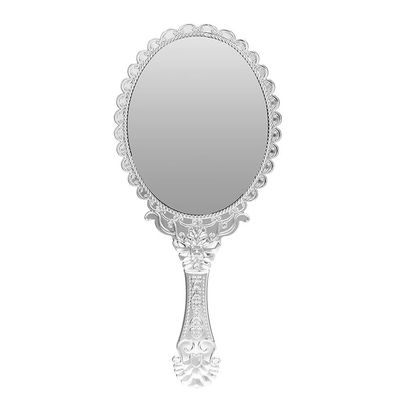 LPSEJAA Ladies Floral Repousse Oval Makeup Hand Hold Lady Beauty Dresser