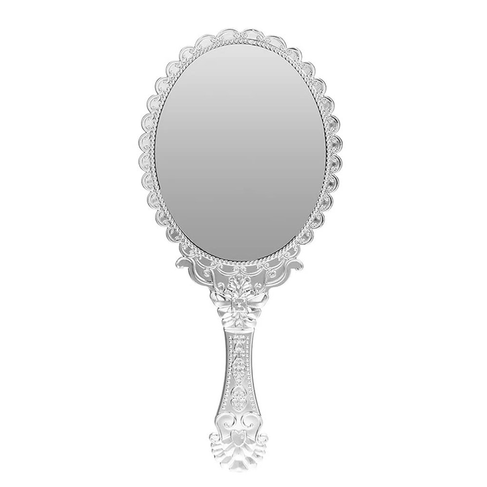 LPSEJAA Ladies Floral Repousse Oval Makeup Hand Hold Lady Beauty Dresser