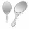LPSEJAA Ladies Floral Repousse Oval Makeup Hand Hold Lady Beauty Dresser view 3