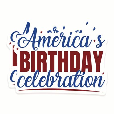 America's Birthday Celebration Stickers - Patriotic Decal - Independence Day Decor - USA Holiday Emblems - 2 Pack - 5 Inch Design - Smooth Surface Vinyl Stickers - Printed in the USA - IHS14353