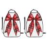 Watercolor Christmas Red Plaid Ribbon Bow Car Seat Back Kick Protector view 2
