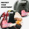 Watercolor Christmas Red Plaid Ribbon Bow Car Seat Back Kick Protector view 4