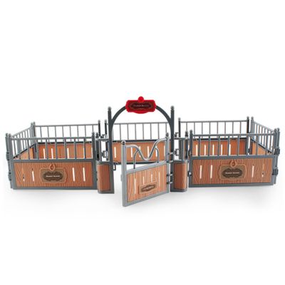 DAGLLGEW Horse Stable Playset Fence 17.3x7.9x5.9'' Realistic Plastic Horse Barn Playset Fence Imaginary & Creative Educational Toys Accessories for Lovers Toys Barn Farm